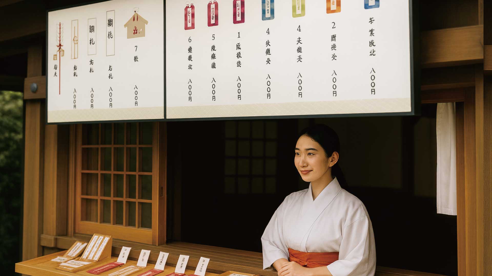 見やすく、伝わる。参拝者に寄り添う授与所ディスプレイ